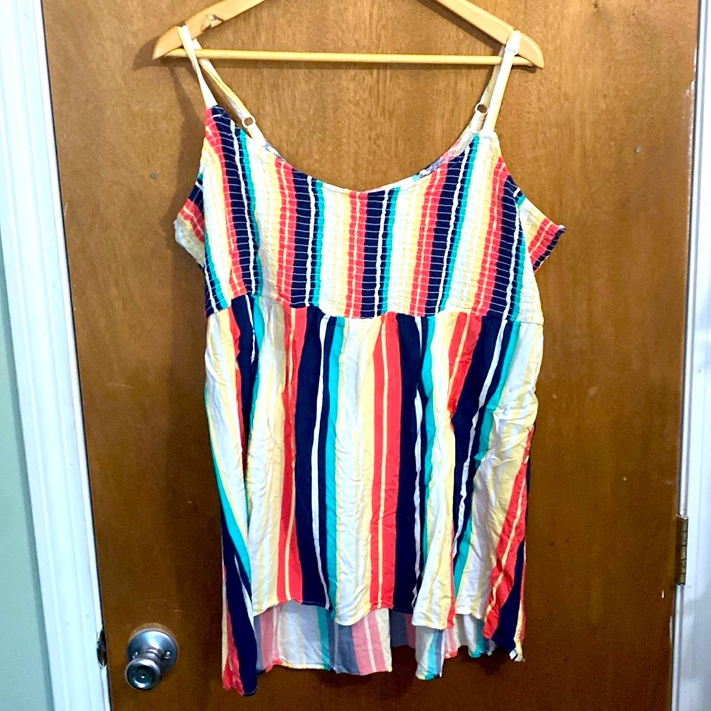 Torrid vertical striped tank top blouse